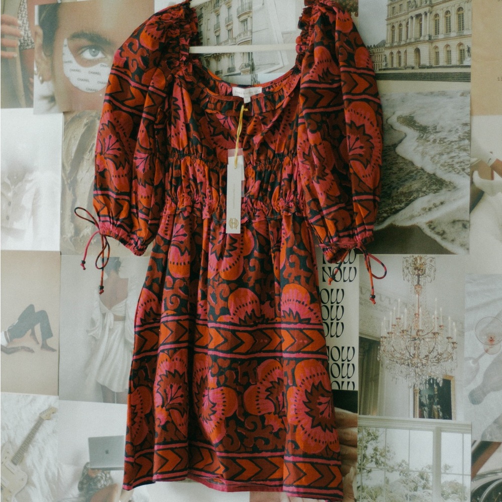 House of Harlow 1960 x Revolve Puff Sleeve Dress With Pockets NWT
